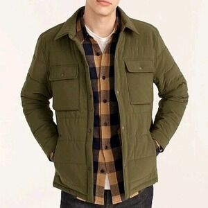 J.Crew Eco Nordic Shirt Jacket Mens XL Green Primaloft Catskill Quilted Shacket